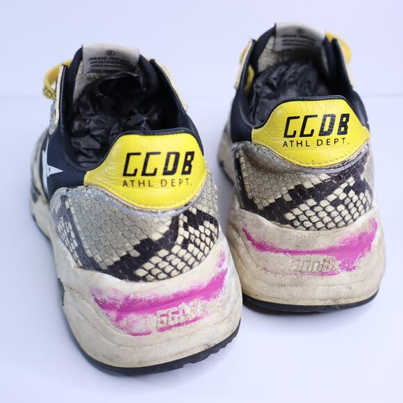 GOLDEN GOOSE Running Sole Sneaker Natural Snake Print and White Star Women's 40 - Picture 5 of 12